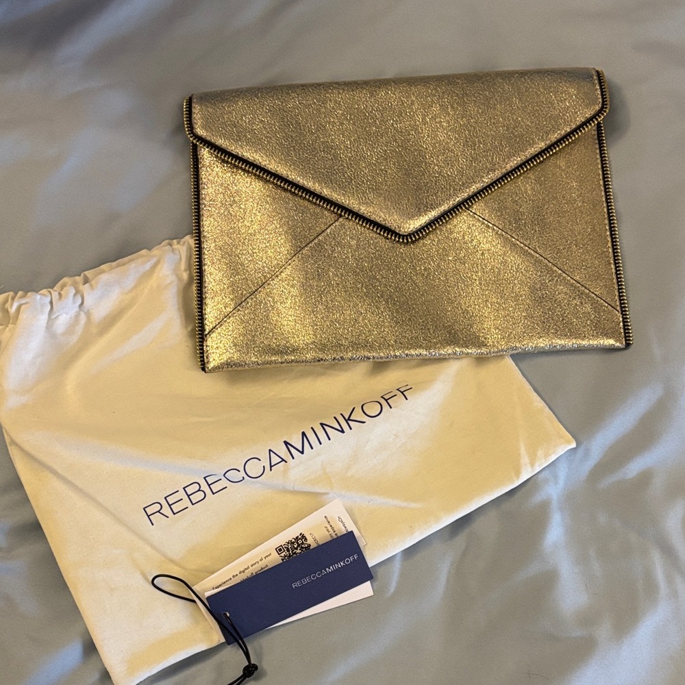 Rebecca Minkoff Metallic Gold Envelope Bag